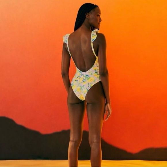 Farm Rio Lemon Dream Ruffle One Piece - Picture 5 of 5
